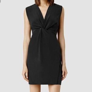chinese dress ladies AllSaints Womens Devin Dress Black 0 at Amazon Women's Clothing store
